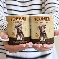 Weimaraner Dog Coffee Company Tasse, Vintage Hundebecher Für Hundeliebhaber, Mama Hundebecher, Papa Geschenk Awaken The Senses von DamianGoods