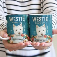 Westie Dog Coffee Company Tasse, Vintage Hundebecher, Dad, Mom Hundeliebhaber Geschenk, Bloom Baby von DamianGoods