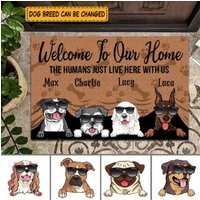 Willkommen in Unserem Haus, Personalisierte Hundefußmatte, Lustige Willkommensmatte, Hundeeingangsmatte, Housewarminggeschenk, Geschenk Für von DamianGoods