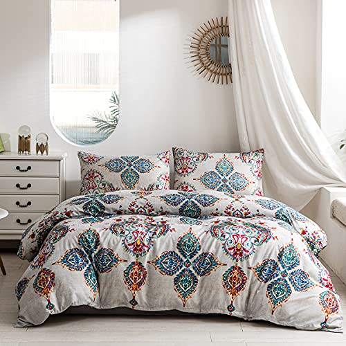 Damier Boho Bettwäsche 135x200cm 4 Teilig Türkis Indische Mandala Böhmisch Bettbezug Set Weiche Microfaser Deckenbezug mit Verdecktem Reißverschluss und 2 Kopfkissenbezüge 80 x 80cm Damier Boho Bettwäsche 135x200cm 4 Teilig Türkis Indische Mandala Böhmisch Bettbezug Set Weiche Microfaser Deckenbezug mit Verdecktem Reißverschluss und 2 Kopfkissenbezüge 80 x 80cm von Damier