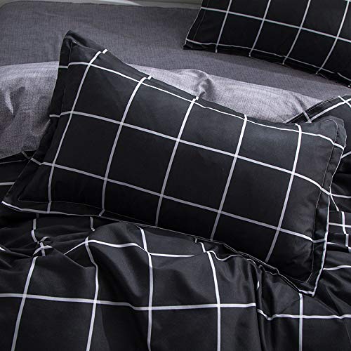 Damier Kariert Kissenbezug 40x80cm Schwarz Weiß Geometrisch Karo Kopfkissenbezug 2er Pack Microfaser Kissenhülle Super Weich Kopfkissenbezug 40 x 80 cm von Damier