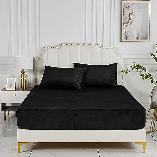 Damier Plüsch Spannbettlaken 160x200x30cm Schwarz Winter Warm Flauschige Bettlaken Cashmere Touch Spannbetttuch Geeignet für 30cm Matratze Damier Plüsch Spannbettlaken 160x200x30cm Schwarz Winter Warm Flauschige Bettlaken Cashmere Touch Spannbetttuch Geeignet für 30cm Matratze von Damier
