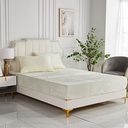 Damier Plüsch Spannbettlaken 200x200cm Beige Weiß Winter Spannbetttuch Flauschig und Warmes Flanell Bettlaken geeignet für Matratzen bis 30cm Damier Plüsch Spannbettlaken 200x200cm Beige Weiß Winter Spannbetttuch Flauschig und Warmes Flanell Bettlaken geeignet für Matratzen bis 30cm von Damier