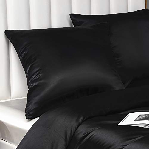 Damier Satin Kissenbezug 80x80cm Schwarz Seidig Glänzend Hochwertige Satin Kopfkissenbezüge 2er-Pack Satin Kissenbezüge mit Reißverschluss Damier Satin Kissenbezug 80x80cm Schwarz Seidig Glänzend Hochwertige Satin Kopfkissenbezüge 2er-Pack Satin Kissenbezüge mit Reißverschluss von Damier
