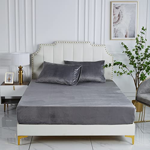 Damier Winter Spannbettlaken 120x200x30cm Grau Plüsch Bettlaken Flauschige Cashmere Touch Warme Spannbetttuch Geeignet für 30cm Matratze Damier Winter Spannbettlaken 120x200x30cm Grau Plüsch Bettlaken Flauschige Cashmere Touch Warme Spannbetttuch Geeignet für 30cm Matratze von Damier