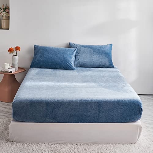 Damier Winter Spannbettlaken 100x200cm Blau Flauschige Warme Samt Bettlaken Teddy Plüsch Spannbetttuch Geeignet für 30cm Matratze Damier Winter Spannbettlaken 100x200cm Blau Flauschige Warme Samt Bettlaken Teddy Plüsch Spannbetttuch Geeignet für 30cm Matratze von Damier
