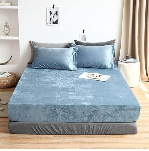 Damier Winter Spannbettlaken 160x200cm Türkis Blau Flanell Spannbetttuch Flauschig und Warmes Bettlaken geeignet für Matratzen bis 30cm Damier Winter Spannbettlaken 160x200cm Türkis Blau Flanell Spannbetttuch Flauschig und Warmes Bettlaken geeignet für Matratzen bis 30cm von Damier