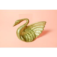 Kleine Vintage Schwan Schmuckschale Ablage Metall Massiv Silberfarben Ref. 2357 von DamnNiceStuff