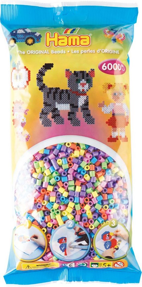 Dan Import Bügelperlen Bügelperlen 20550 HAMA Perlenbeutel 6000 Stück von Dan Import