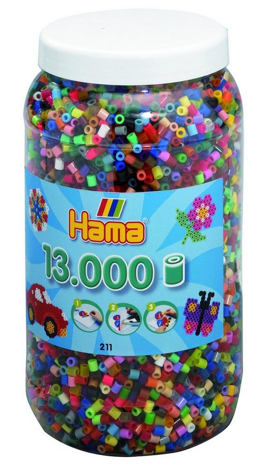 Dan Import Bügelperlen Bügelperlen 21168 HAMA Dose 13.000 Stück 48 Farbenmix von Dan Import