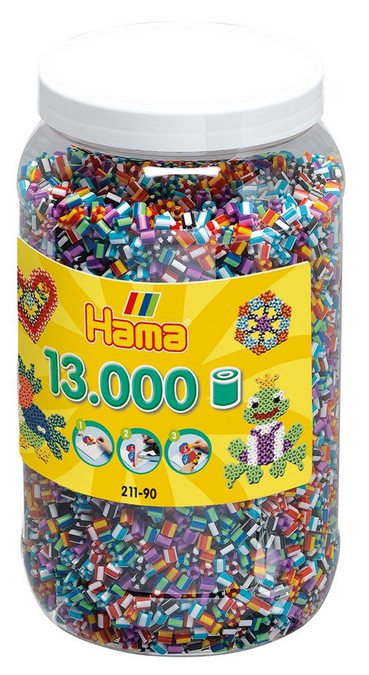 Dan Import Bügelperlen Bügelperlen 21190 HAMA Mix90 13.000 Perlen gestreift von Dan Import
