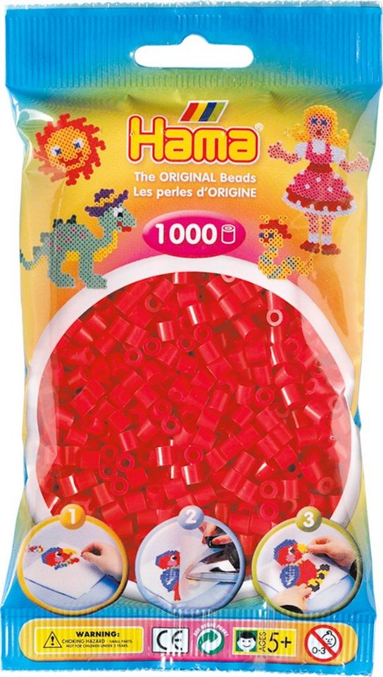 Dan Import Bügelperlen HAMA Bügelperlen Perlenbeutel 1000 Stück verschiedene Farben von Dan Import
