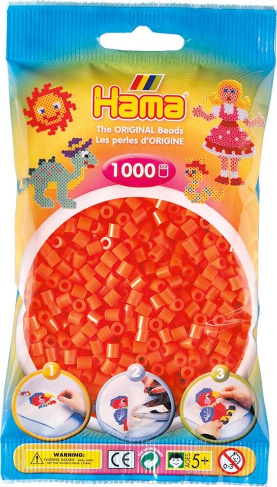 Dan Import Bügelperlen HAMA Bügelperlen Perlenbeutel 1000 Stück verschiedene Farben von Dan Import