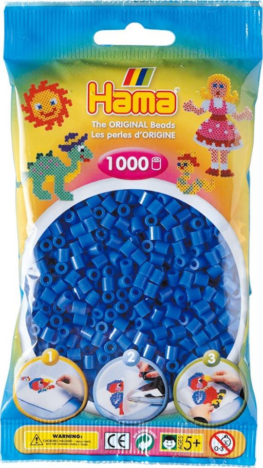 Dan Import Bügelperlen HAMA Bügelperlen Perlenbeutel 1000 Stück verschiedene Farben von Dan Import