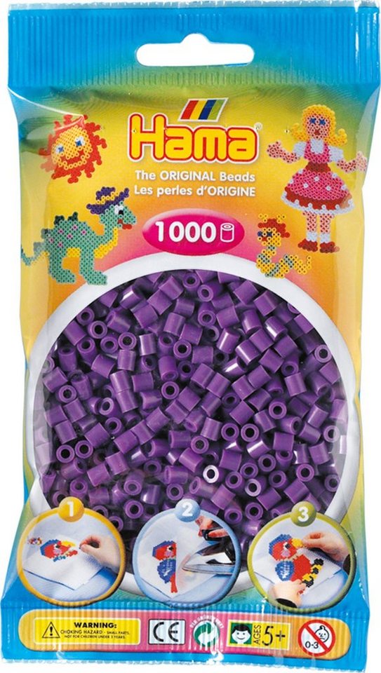 Dan Import Bügelperlen HAMA Bügelperlen Perlenbeutel 1000 Stück verschiedene Farben von Dan Import
