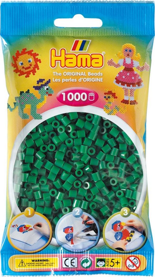 Dan Import Bügelperlen HAMA Bügelperlen Perlenbeutel 1000 Stück verschiedene Farben von Dan Import