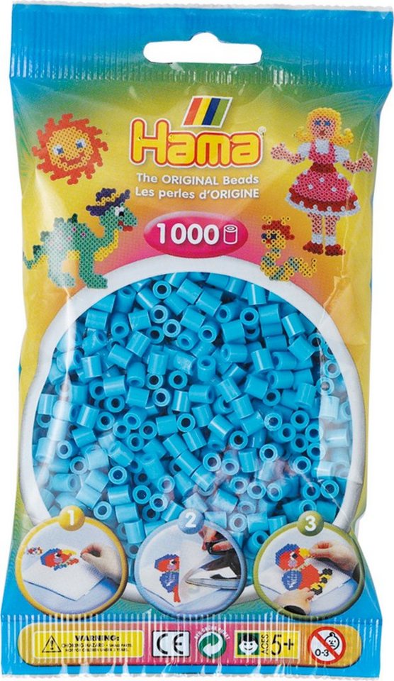 Dan Import Bügelperlen HAMA Bügelperlen Perlenbeutel 1000 Stück verschiedene Farben von Dan Import