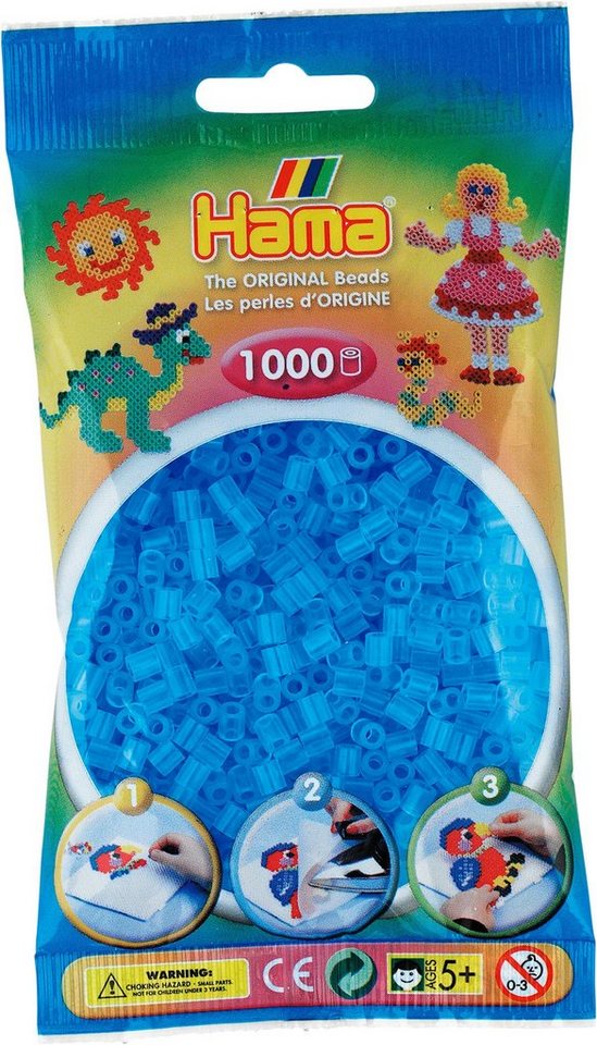 Dan Import Bügelperlen HAMA Bügelperlen Perlenbeutel 1000 Stück verschiedene Farben von Dan Import