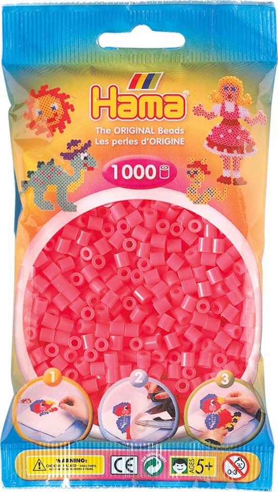 Dan Import Bügelperlen HAMA Bügelperlen Perlenbeutel 1000 Stück verschiedene Farben von Dan Import