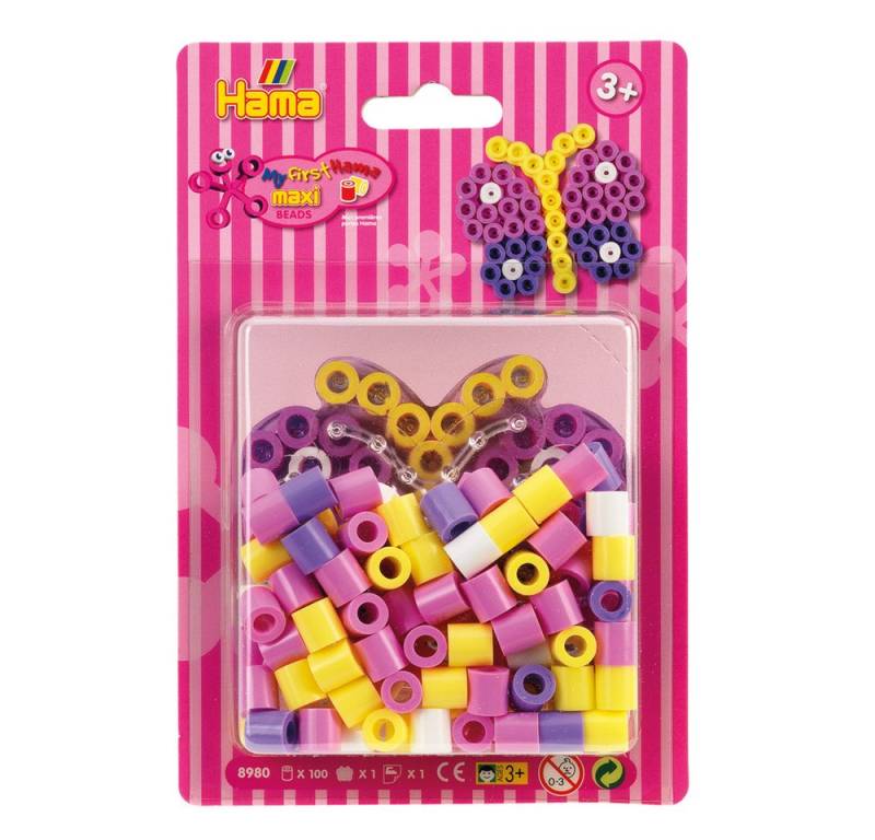 Dan Import Bügelperlen Hama Bügelperlen Starter Set maxi Schmetterling 100 Stück Blister von Dan Import