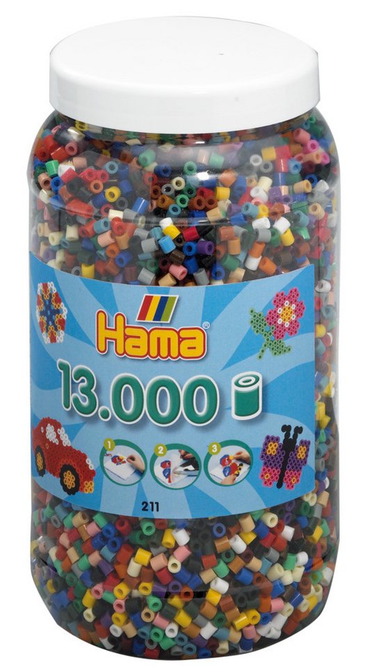Dan Import Bügelperlen Hama Bügelperlen Volltonfarben 13000 Stück von Dan Import