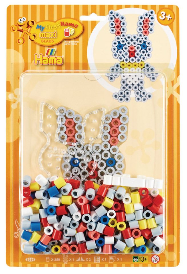 Dan Import Bügelperlen Hama Bügelperlen maxi Set Kaninchen mit Zubehör 250 Stück Blister von Dan Import