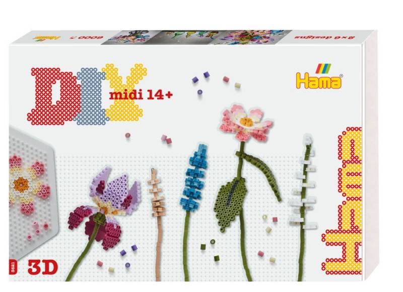 Dan Import Bügelperlen Hama Bügelperlen midi Art Blumenstrauß 6000 Stück Geschenkbox von Dan Import