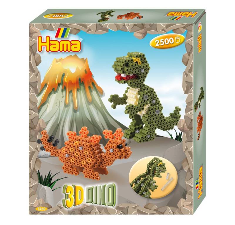 Dan Import Bügelperlen Hama Bügelperlen midi Box 3D Dino 2500 Stück Geschenkpackung von Dan Import