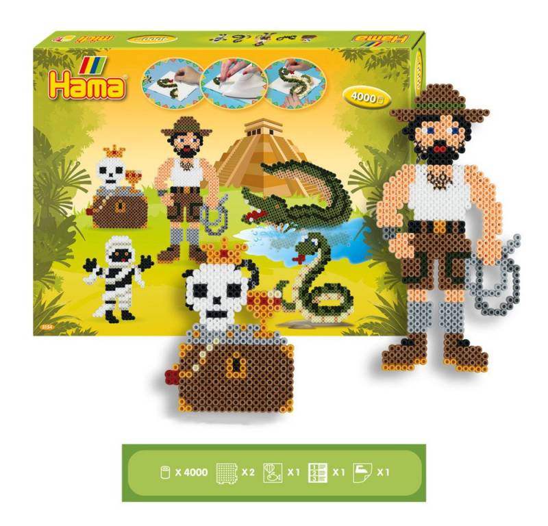 Dan Import Bügelperlen Hama Bügelperlen midi Box Abenteuer 4000 Stück Geschenkpackung von Dan Import