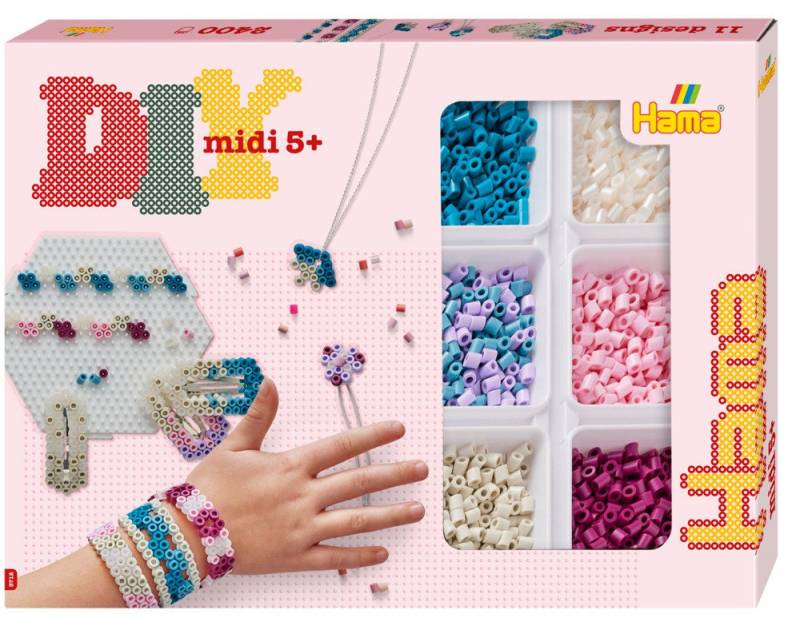 Dan Import Bügelperlen Hama Bügelperlen midi Box Schmuck 2400 Stück Geschenkbox von Dan Import