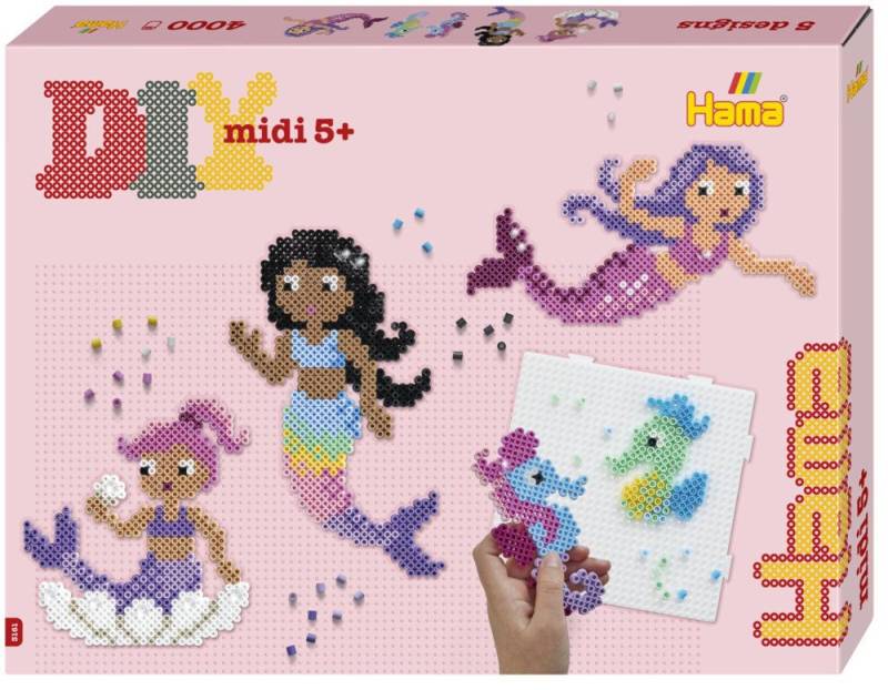 Dan Import Bügelperlen Hama Bügelperlen midi Meerjungfrauen 4000 Stück Geschenkpackung von Dan Import