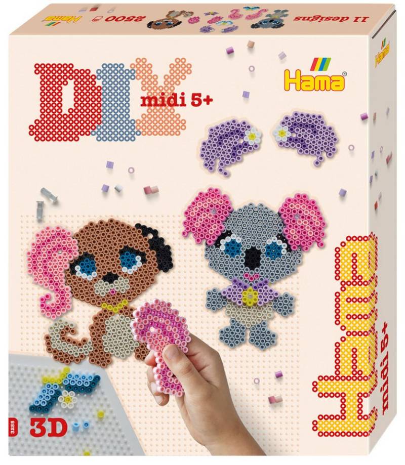 Dan Import Bügelperlen Hama Bügelperlen midi Tiersalon 2500 Stück von Dan Import