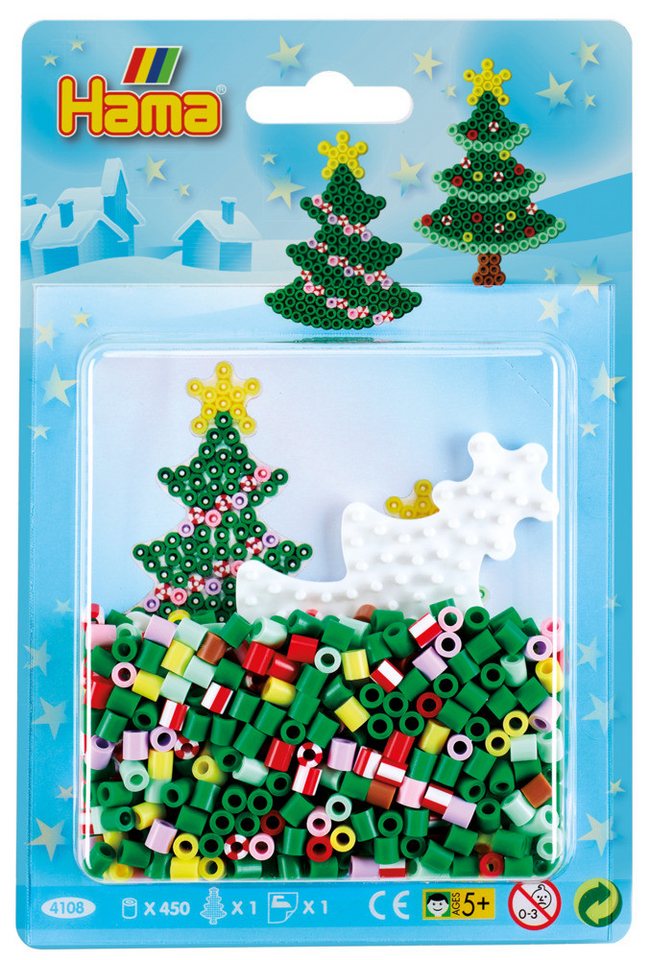 Dan Import Bügelperlen Hama Bügelperlen midi Weihnachtsbaum 450 Stück Blister von Dan Import