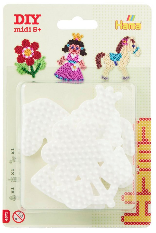 Dan Import Bügelperlen Hama Stiftplatten Blume/Pferd/Prinzessin 3 Stück Blister von Dan Import