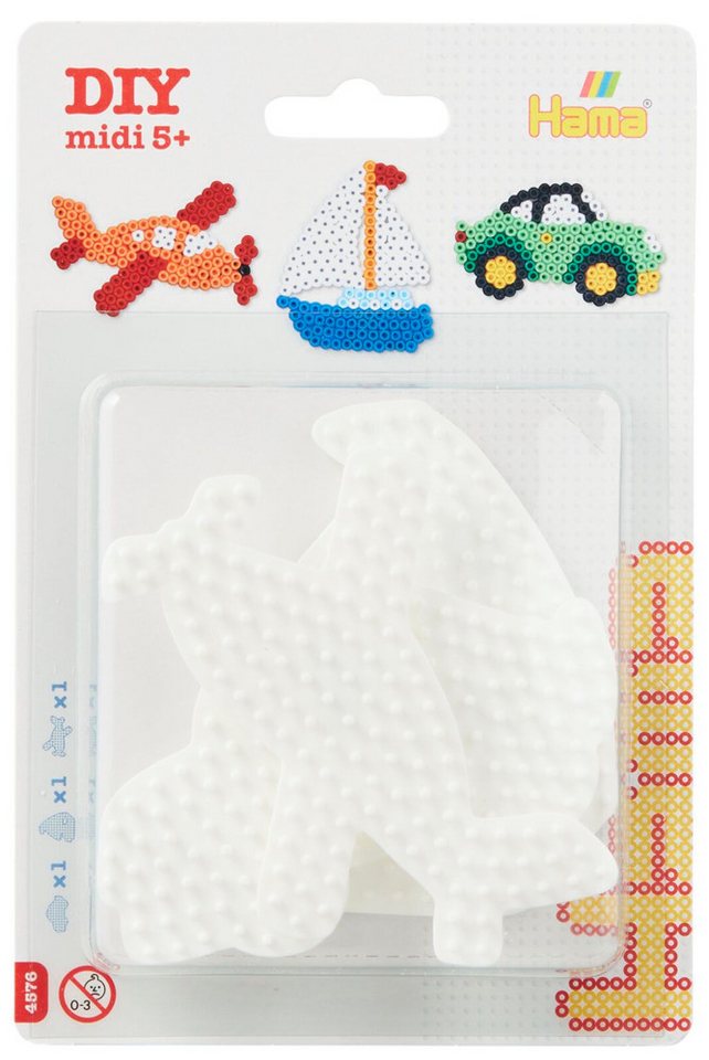 Dan Import Bügelperlen Hama Stiftplatten Segelboot/Auto/Flugzeug von Dan Import