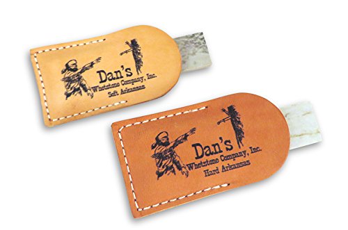 Dan's Whetstone Company Inc. Bundle-2 teiliges Set von echten Arkansas Tasche Messer schärfen Steinen Wetzsteine 3"X 1" X 1/4" im Lederbeutel von Dan's Whetstone Company Inc.