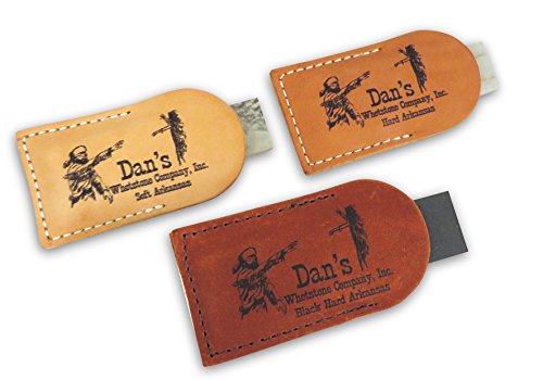 Dan's Whetstone Company Inc. Bundle-3 teiliges Set von Arkansas Tasche Messer schärfen Steinen Wetzsteine 3"X 1" X 1/4" Leder Beutel - Soft (Medium) von Dan's Whetstone Company Inc.