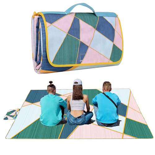 Picknickdecke, Faltbare wasserdichte Sandmatte, 200 x 200CM Extra große Picknickdecke, Outdoor Matte Stranddecke für Camping Wandern Reisen Familie Konzerte von DanCoom