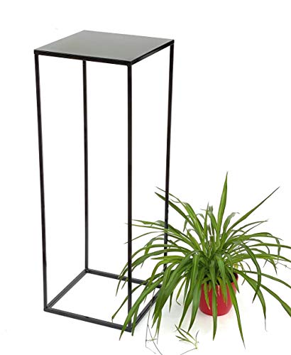 DanDiBo Blumenhocker Metall Schwarz Eckig Höhe 82 cm Blumenständer Beistelltisch 434 Blumensäule Modern Pflanzenständer Pflanzenhocker von DanDiBo