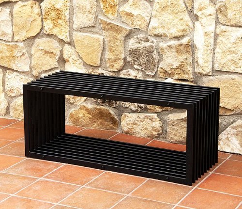 DanDiBo Ambiente Bank D-Stil Modern Gartenbank 11671 Sitzbank 100cm aus Metall Eisen Blumenbank von DanDiBo