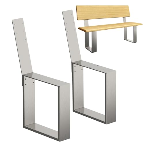 DanDiBo 2X Bankgestell mit Lehne Edelstahl Metall Set DIY Bank Füße Bankkufen Bankbeine 96632 Sitzgestell für Gartenbank Robust Stabil von DanDiBo