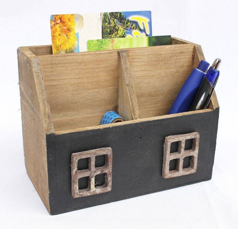 DanDiBo Aufbewahrungsbox Tischorganizer Schreibtischordner 14B198 Schreibtischorganizer, Utensilo Briefablage shabby 18,5 cm von DanDiBo