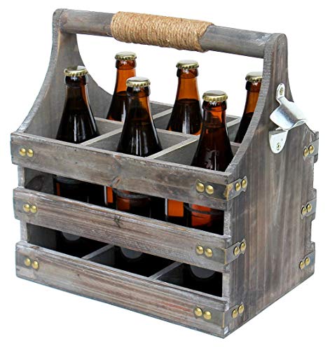 DanDiBo Bierträger aus Holz mit Öffner 93860 Flaschenträger Flaschenöffner Flaschenkorb Männerhandtasche Männergeschenke von DanDiBo
