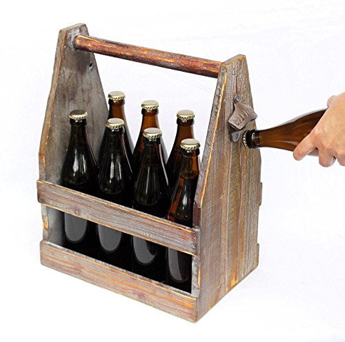 DanDiBo Bierträger mit Flaschenöffner 5087 Bierkiste aus Holz 38 cm Flaschenträger von DanDiBo