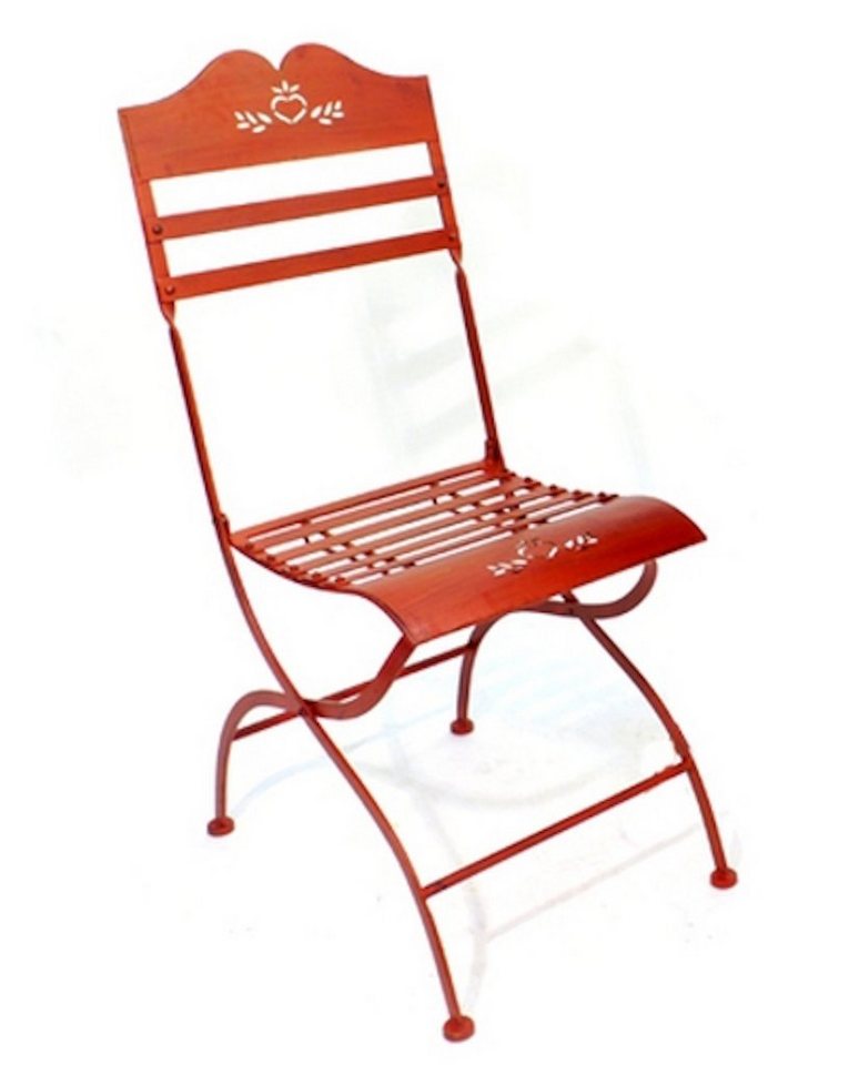 DanDiBo Bistrostuhl Bistrostuhl Metall Rot 18621 Klappstuhl Gartenstuhl Klappbar Stuhl von DanDiBo