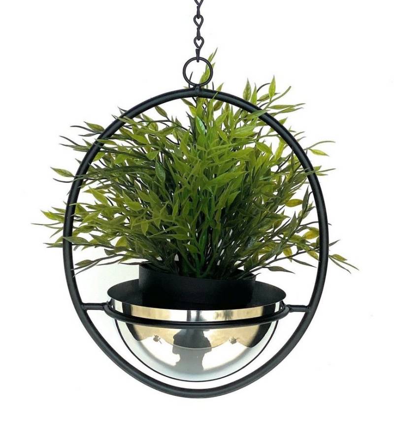 DanDiBo Blumenampel Innen Metall Wand Hängepflanzen 43-78 cm mit Topf Silber von DanDiBo