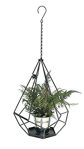 DanDiBo Blumenampel Innen Metall Wand Hängepflanzen 82 cm 96075 L mit Tür 6 Ecken Pflanzenhänger Blumenhänger Topfhänger Blumen Blumentopfhänger Hängetopf von DanDiBo