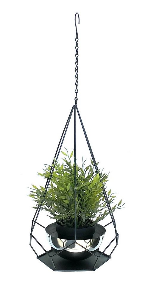 DanDiBo Blumenampel Innen Metall Wand Hängepflanzen 96095 mit Topf 6 Ecken Pflanzenhänger Blumenhänger Topfhänger Blumen Blumentopfhänger Hängetopf von DanDiBo