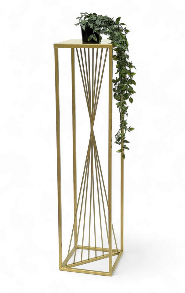 DanDiBo Blumenhocker Metall Gold Eckig 100 cm Blumenständer Beistelltisch von DanDiBo