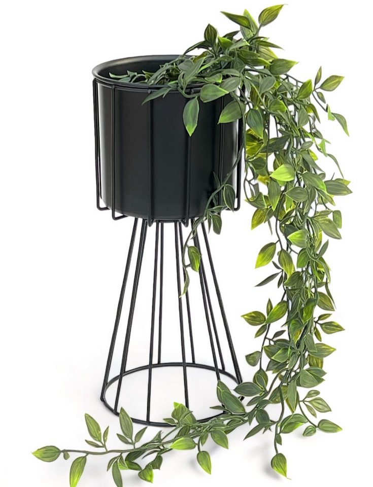 DanDiBo Blumenhocker Metall Schwarz 32 cm Blumenständer Modern Pflanzenhocker von DanDiBo